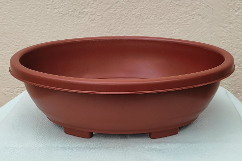 Oval brown pot